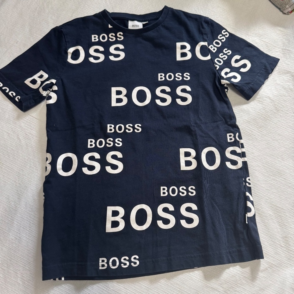 Boss Kids Black and White Logo Tees - Picture 2 of 6